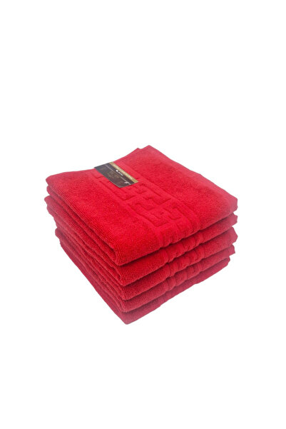 rotop Set of 4 bath towels, red color