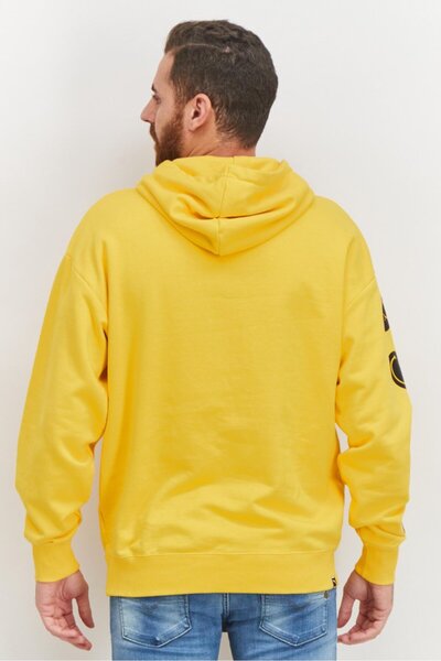 Puma Men Brand Logo Long Sleeve Outdoor Hoodie, Yellow