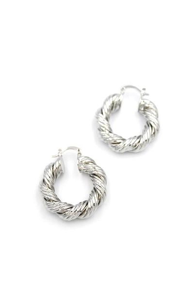 SepetBudur Twisted Hoop Earrings - Silver