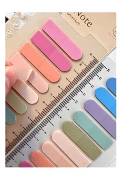 Hayal Sepeti 10 Renkli Cetvelli MAVİ PEMBE tonları Şeffaf Pet Indeks / Index Sticker / Postit / Pos