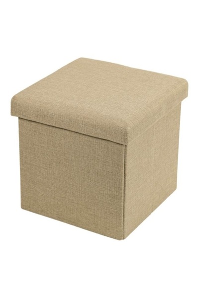 OAE Stool with Storage Beige 30x30x30cm