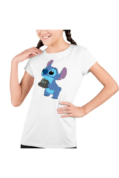 OEM Kids Girls Stitch Photographer T-Shirt