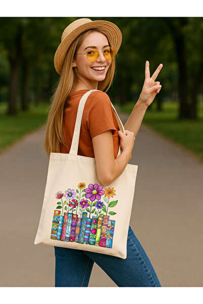 Cemira Books Kalın Bez Çanta, Pinterest Çanta, Kitap Çantası, Shopper Kanvas ...