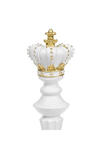 Neirini Statue Model Chess Piece 'King', Neirini, White/Gold, 12 x 40 cm