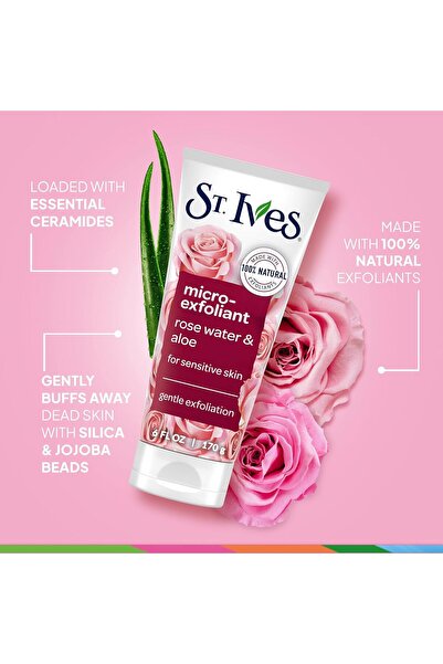 St. Ives Gentle Smoothing Face Scrub - Rose Water & Aloe Vera, 6 oz