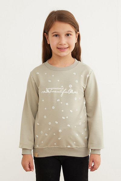 Fulla Moda Beautiful Text Printed Girl's Sweatshirt