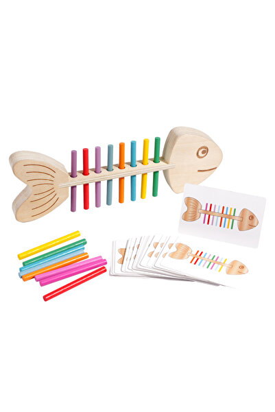 Choice لعبة هيكل السمكة مونتيسوري مطابقة الألوان ألعاب حسية عصا التوازن الخشب...