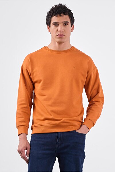 Dufy Kiremit Bisiklet Yaka Regular Fit Erkek Sweatshirt