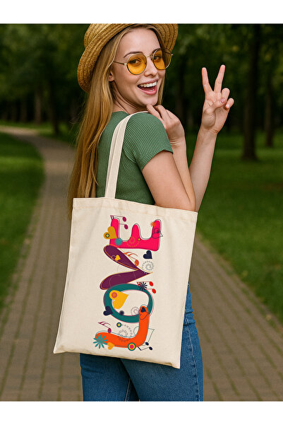 Cemira حقيبة حمل سميكة بتصميم Love Music، حقيبة بينترست، حقيبة كتب، حقيبة تسو...