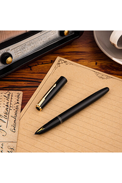 Choice قلم حبر جاف هيرو 616S كلاسيكي ريترو أسود برأس داكن 0.5 مم، رأس ذهبي من...