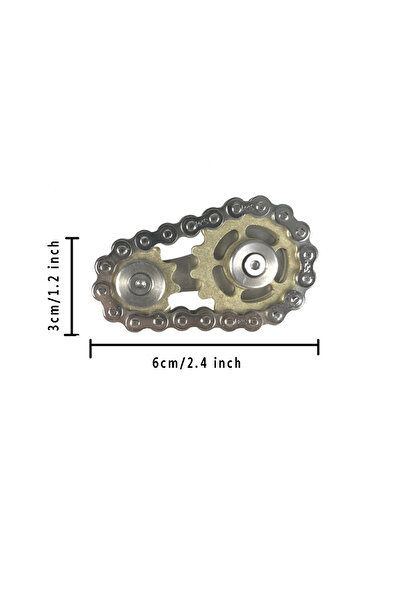 Choice Gold 1/2-Pack with Pouch Chain Gear Fidget Spinner-3-Layer Stainless Steel Finger Gyro Toy with Ball