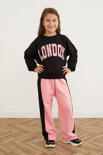 Fulla Moda London Printed Crew Neck Girl's Suit