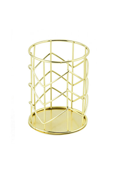 Choice1 F 1pc Gold Metal Pen Holder for Desk, Makeup Brushes Cup, Pencil Hold...