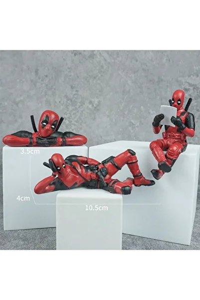 choice2 3PCS B Anime Deadpool 2 Action Figure Sitting lying Posture Model Anime X-Men Mini Doll Decoration C