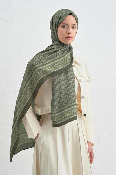 Armine Silk Monogram Shawl 08