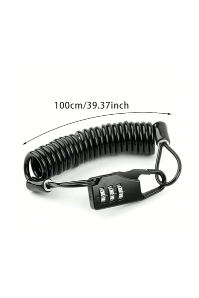 Choice black Motorcycle Bicycle Helmet Locks Durable Steel Wire Anti-theft Cable Digital Password Lock Port