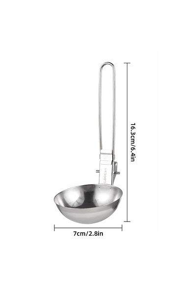 Choice Spoon 2Pcs Stainless Steel Skimmer Slotted Spoon and Soup Ladle Long Handle Serving Utensil Collapsi