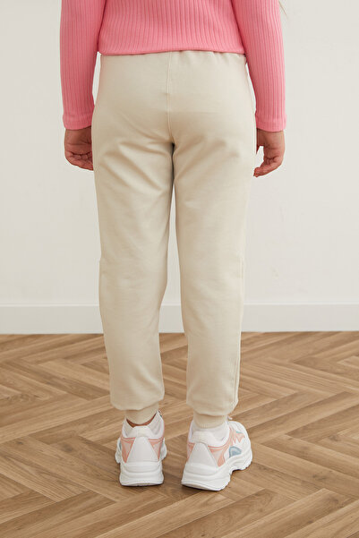 Fulla Moda Elastic Waist Emblem Jogger Girl's Sweatpants