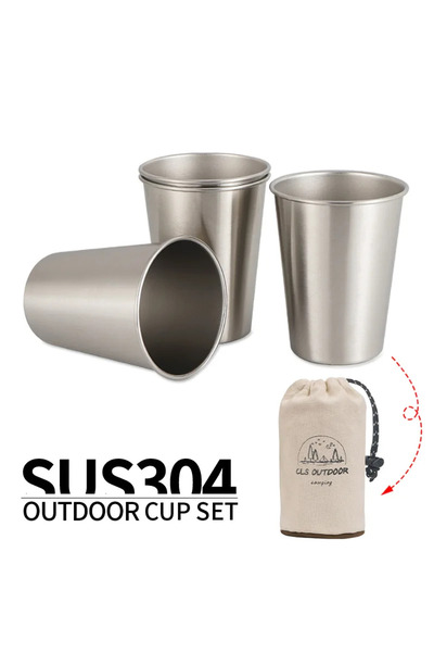 Choice 4PCS Cup CLS&NOBANA Outdoor 304 Stainless Steel 4PCS 6PCS 8PCS Set Cup Large Camping Picnic Portable