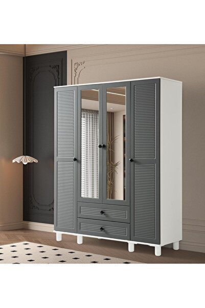 SUDEM MOBİLYA 4 KAPAKLI GENÇ ODASI DOLABI MDF