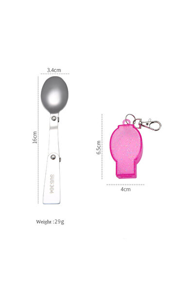 Choice ملعقة وردية اللون من الفولاذ المقاوم للصدأ 304 قابلة للطي، أدوات مائدة...