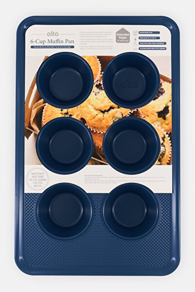 Alta 6-Cup Muffin Pan, Teal Blue
