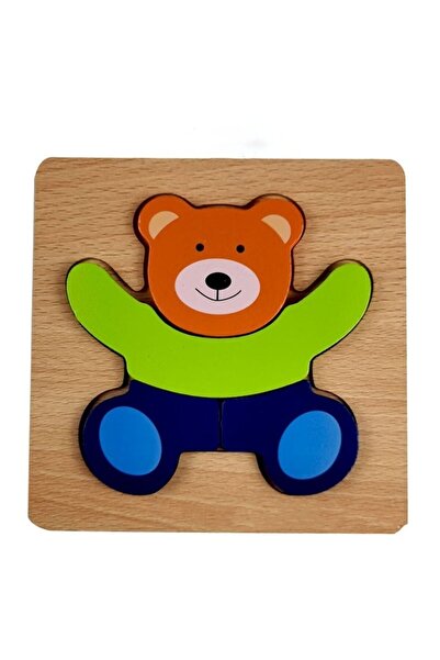 Mixbo Wooden puzzle for children Mixbo, teddy bear, 5 pieces, 15 x 15 cm, multicolor