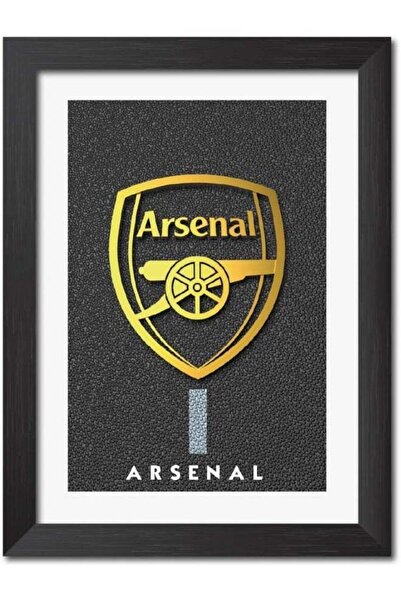 Emoda home Trove ملصق ولوحة مؤطرة مغلفة بشعار نادي أرسنال لكرة القدم باللون ا...
