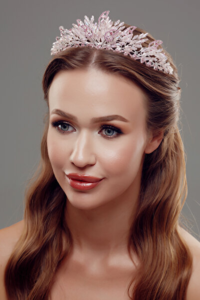 Magic Tiara Kristal Taşlı Gümüş Gelin Tacı – Işıltılı ve Asil Tasarım
