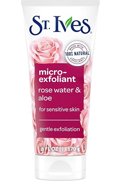 St. Ives Gentle Smoothing Face Scrub with Rose Water & Aloe Vera (170g) –Natural, Paraben-Free, 6 oz