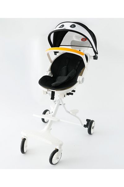 Fab N Funky Jogging Stroller And Pram with Adjustable Backrest, 3 Months to 3 Years, White & Black