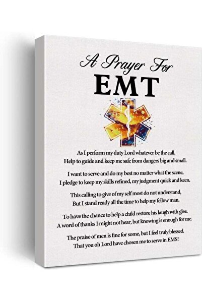 Emoda home Trove ملصق فني جداري من القماش يحمل اقتباسات دعاء المسعف، مناسب للديكور المنزلي والمكتب - علاقات عامة طبية للمسعفين