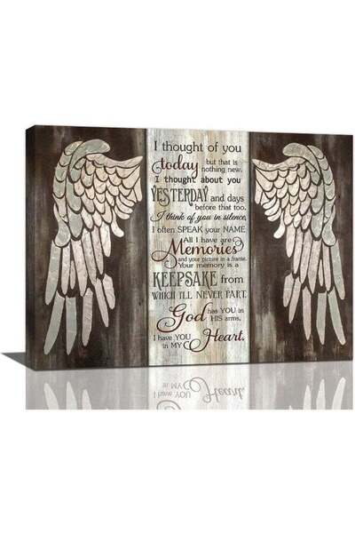 Emoda home Trove لوحة فنية جدارية لأجنحة الملاك، صور ريفية لديكور الحائط