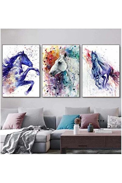 Emoda home Trove Abstract Wall Art Watercolor Animal Running Horse Canvas Art...