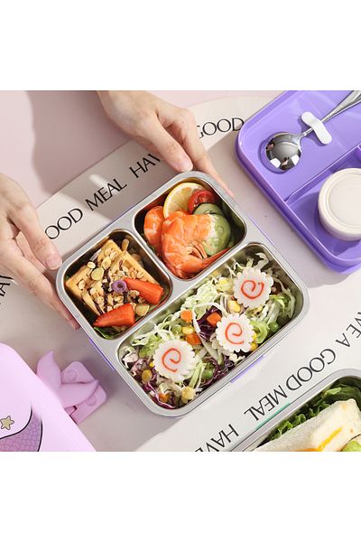 Mobcos Cartoon School Lunch Box Leakproof 304 Stainless Steel Household Fashion Kids