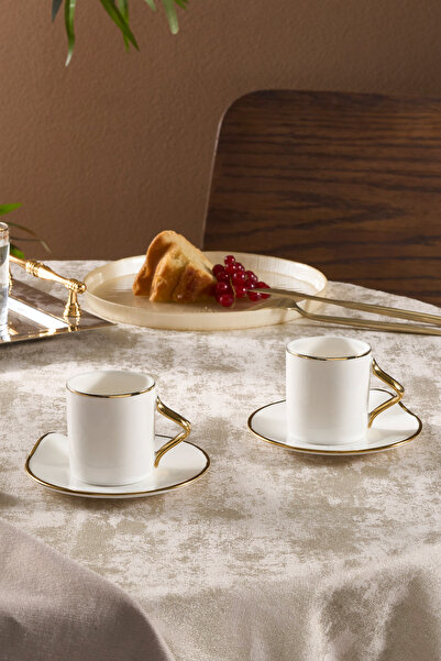 Karaca Charm Coffee Cup Set for 2 Persons 110 ml Gold