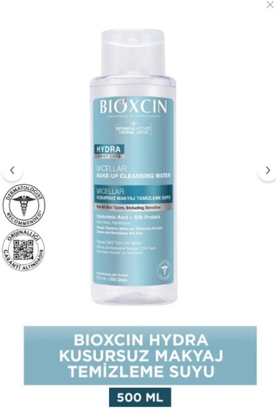 Bioxcin Hydra Micellar Kusursuz Makyaj Temizleme Suyu 500 Ml, Hyaluronik Asit AloeVera Pantenol, Misel Su