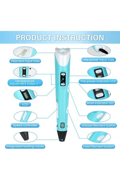 Türkiye ترقية قلم الطباعة ثلاثية الأبعاد الذكي مع تجربة أكثر سلاسة وأقلام طاب...