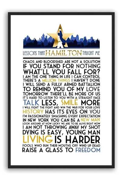 Emoda home Trove ملصق كانبليزي هاميلتون الملهم مع اقتباسات جدارية وديكور فني