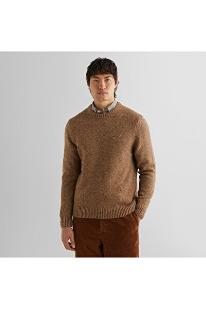 Gant Erkek Kahverengi Regular Fit Bisiklet Yaka Kazak