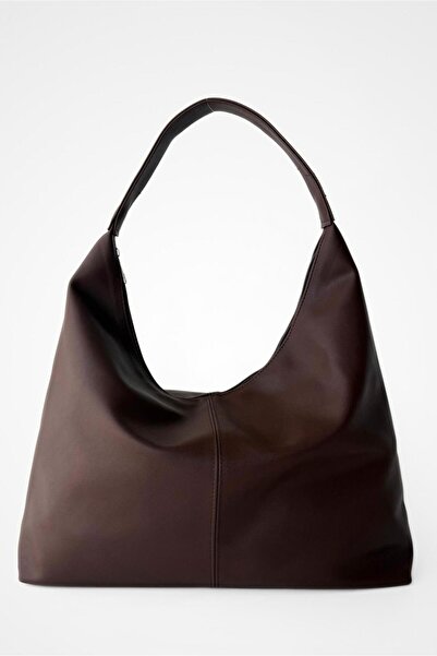 Yuka Atelier Laura Salaş Görünümlü ve Geniş Hacimli Suni Deri Kadın Shopper O...