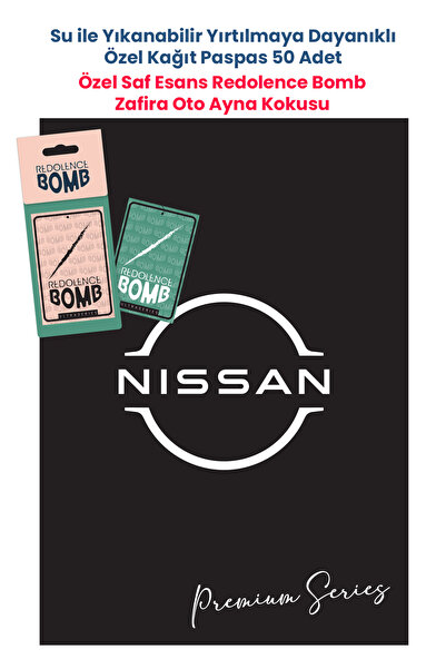 BALKAN AMBALAJ Suya Dayanıklı Nissan Oto Paspas Kağıdı Siyah 50 Adet - 35x50c...