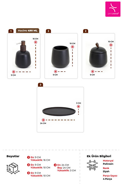 Prima Nova Elite Bathroom Set 4 Pieces