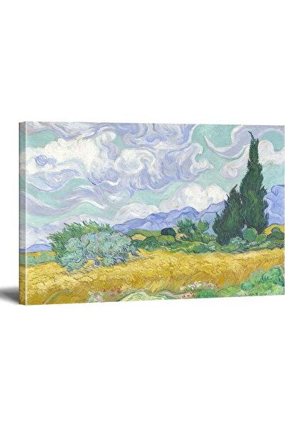 Emoda home Trove حقل القمح مع أشجار السرو من لوحات زيتية شهيرة لفينسنت فان جو...