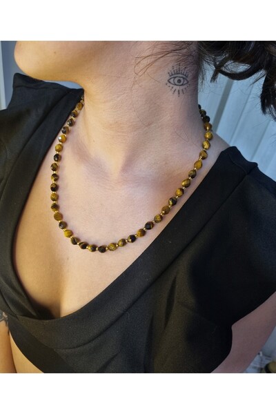 NEMOR STUDIO قلادة من حجر عين النمر الطبيعي |   القوة والأناقة