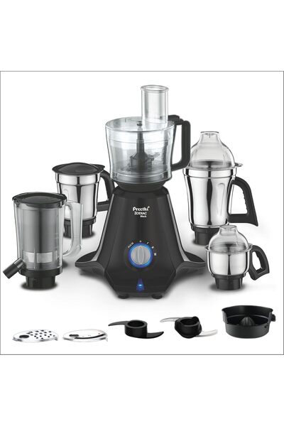 Preethi مطحنة وخلاط زودياك الأسود للمطبخ، 5 برطمانات، 750 واط