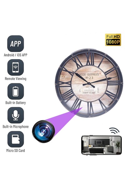 OEM WIFI Spy Camera, MCPM20 Hidden in Wall Clock with 20 cm Diameter, Full HD