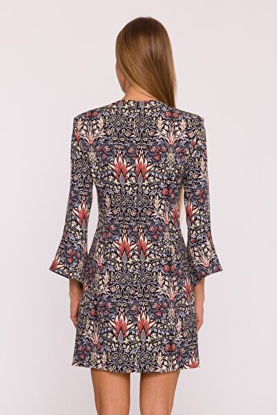 Made of Emotion Rochie mini cu manșete late și imprimeu