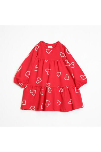 OZZY KİDS Girl's Heart Patterned Dress