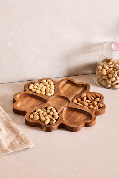 Perotti Acacia Heart Compartment Snack Plate 25 cm